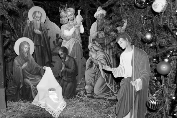 Christmas Nativity Scene Monastery — Stock Photo, Image