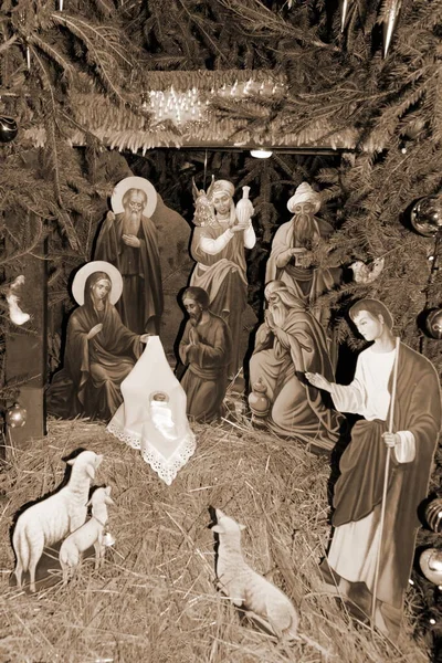 Crèche Noël Dans Monastère — Photo