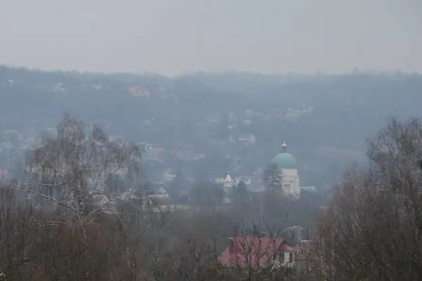 Вид Вікна Місто — стокове фото