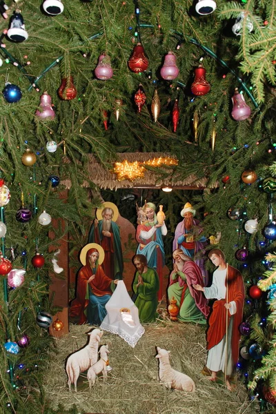 Joulun Syntymä Kohtaus Luostarissa — kuvapankkivalokuva