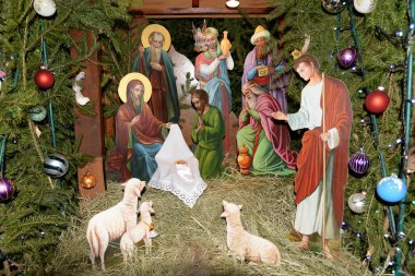 Manastırda Noel doğumu sahnesi