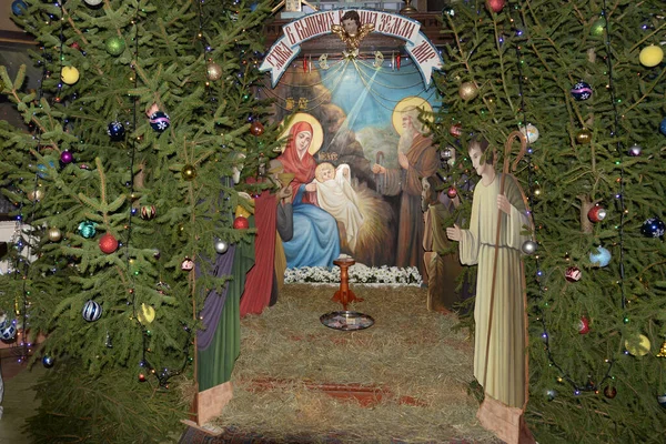 Crèche Noël Dans Monastère — Photo