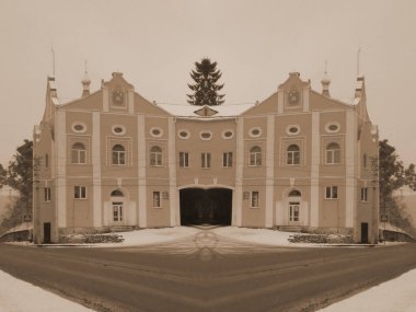 Eski kasabada Noel ağacı. Noel ağacı, eski kasaba.        