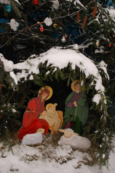Рождественская Кроватка Монастыре Святой Праведной Анны — стоковое фото