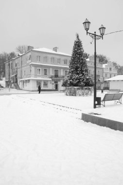  Eski kasabada Noel ağacı. Noel ağacı, eski kasaba.                  