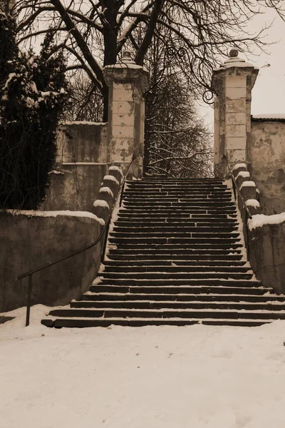 Old Staircase Stairs Columns — Stock Photo, Image