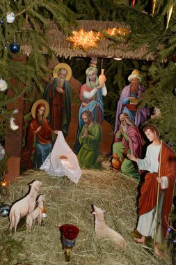 Manastırda Noel doğumu sahnesi