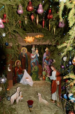 Manastırda Noel doğumu sahnesi