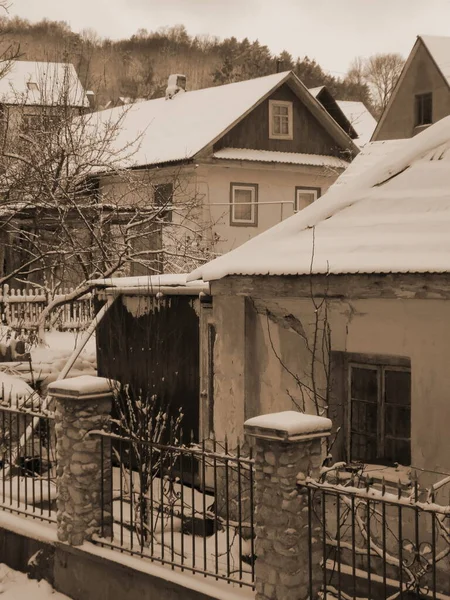 Trä Hus Den Ukrainska Byn — Stockfoto