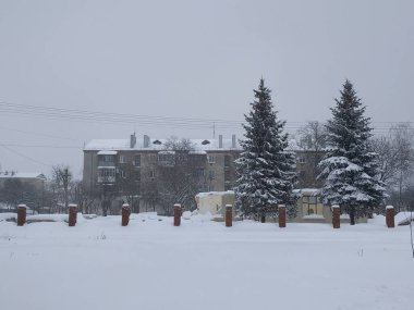 Karlı, kış, manzara, manzara, taşra, şehir