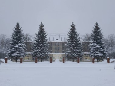 Karlı, kış, manzara, manzara, taşra, şehir