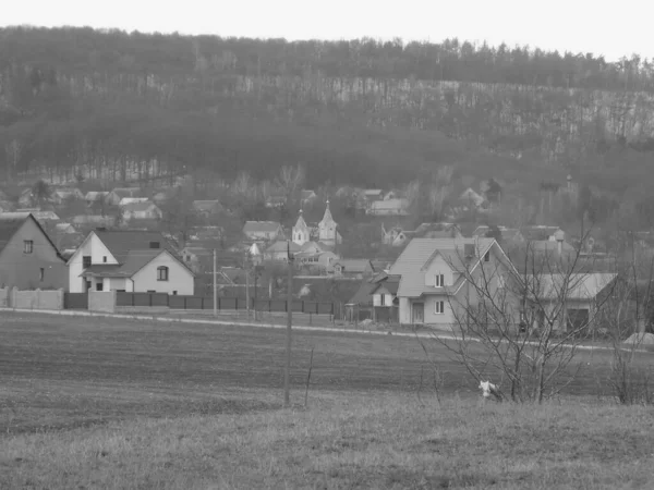 Drewniany Dom Ukraińskiej Wsi — Zdjęcie stockowe