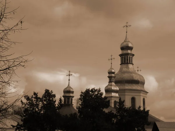 Куполи Хрести Православної Церкви — стокове фото