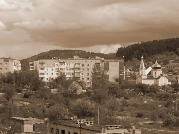 Vista Dalla Finestra Verso Città — Foto Stock