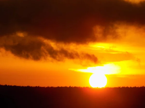 Avond Bewolkte Lucht Algemeen Uitzicht — Stockfoto