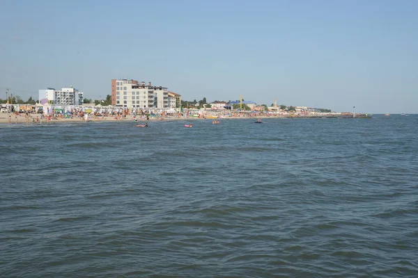 Uma Cidade Margens Mar Negro Porto Ferro Holoprystan Distrito Kherson — Fotografia de Stock