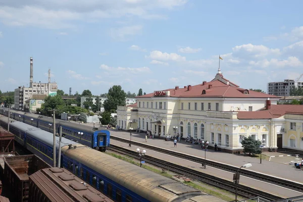 Σιδηροδρομικός Σταθμός Στο Kherson Ukraine — Φωτογραφία Αρχείου