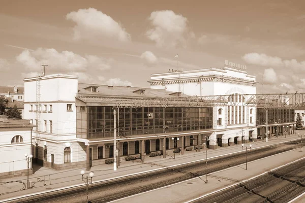 Σιδηροδρομικός Σταθμός Στο Ternopil Ουκρανία — Φωτογραφία Αρχείου