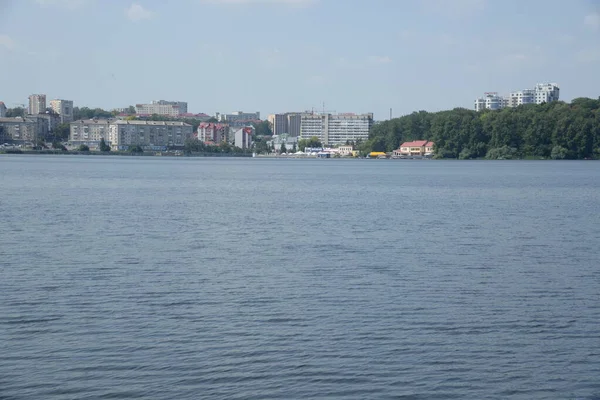 Una Piccola Città Riva Mare Costa Della Città Balneare — Foto Stock