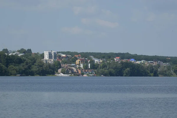 Невеличке Містечко Березі Моря — стокове фото