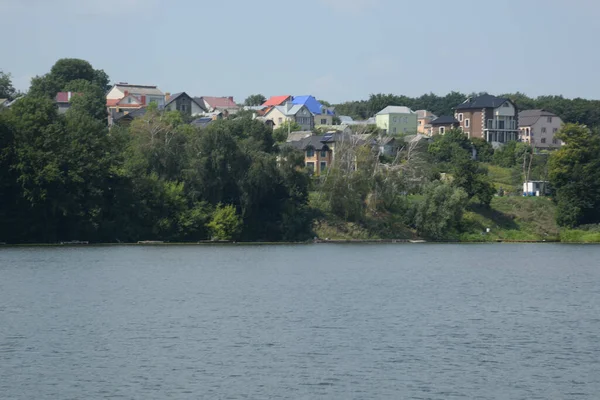 Liten Stad Vid Havet Kusten Kuststaden — Stockfoto