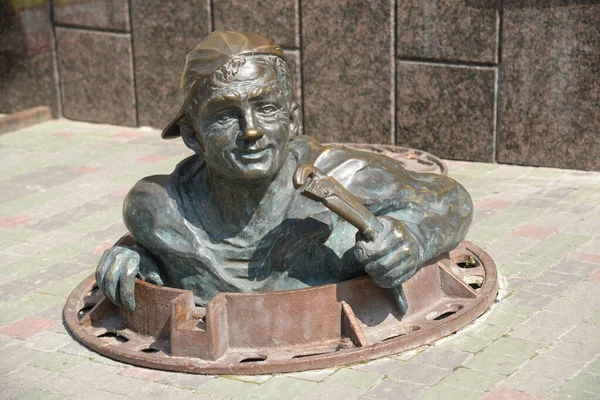 Denkmal Für Sanitärinstallationen Der Stadt Ternopil — Stockfoto