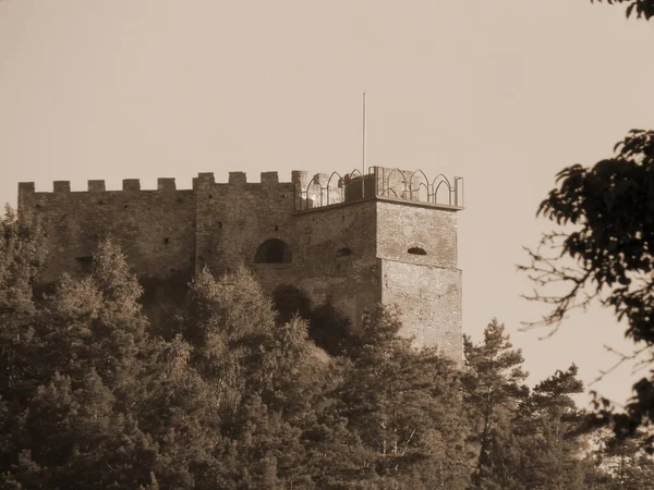Eski Kalenin Savunma Duvarları Castle Hill Genel Manzarası — Stok fotoğraf
