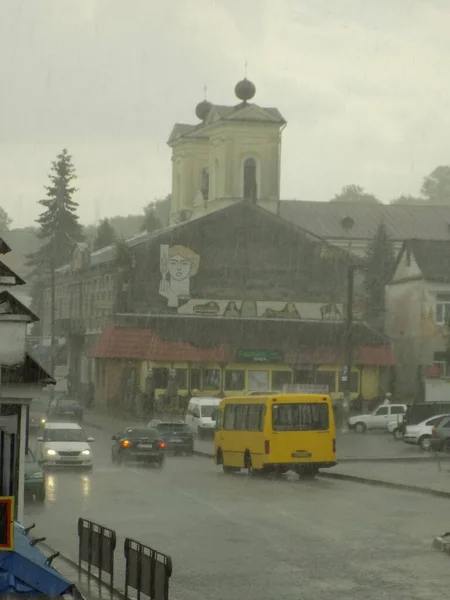 Історична Частина Старого Міста Дощ Над Старим Містом — стокове фото