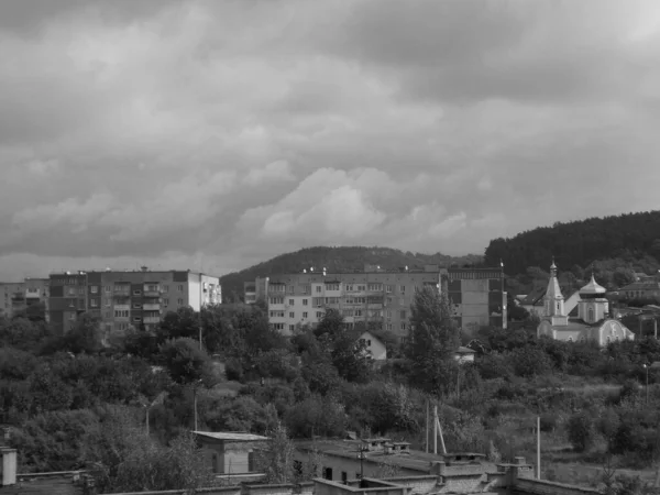 Vista Janela Para Cidade — Fotografia de Stock