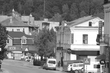 Eski kasabanın küçük bir caddesi. Eski şehrin tarihi kısmı.                    