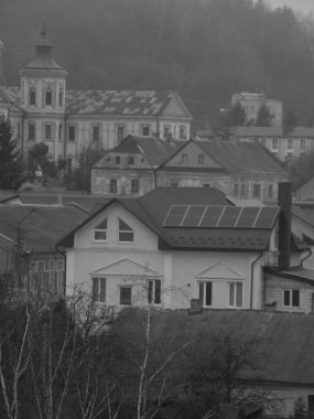 Eski şehrin üzerindeki sis. Eski şehrin tarihi kısmı.          