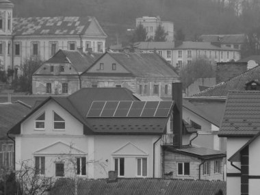 Eski şehrin üzerindeki sis. Eski şehrin tarihi kısmı.          