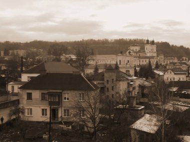 Eski şehrin üzerindeki sis. Eski şehrin tarihi kısmı.          