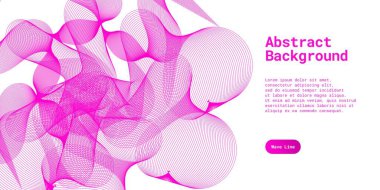Dinamik pembe dalga çizgileri olan soyut bir arkaplan. Vektör çizimi. Kullanıma elverişli, kitap kapağı, CD kapağı, el ilanı, poster, web sitesi arka planı veya iniş sayfası