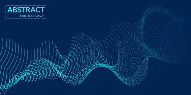 Mavi gradyanı, çizgileri ve dinamik parçacıkları olan modern soyut arkaplan. Vektör illüstrasyonu.