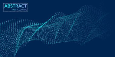 Mavi gradyanı, çizgileri ve dinamik parçacıkları olan modern soyut arkaplan. Vektör illüstrasyonu.