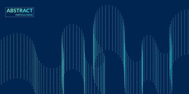 Mavi gradyanı, çizgileri ve dinamik parçacıkları olan modern soyut arkaplan. Vektör illüstrasyonu.