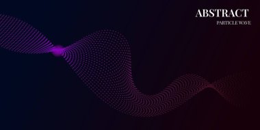 mor renkli dinamik dalga parçacığı soyut arkaplanı. Vektör illüstrasyonu