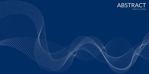 Beyaz dinamik dalgaları, çizgileri ve parçacıkları olan modern soyut bir arkaplan. Vektör illüstrasyonu.