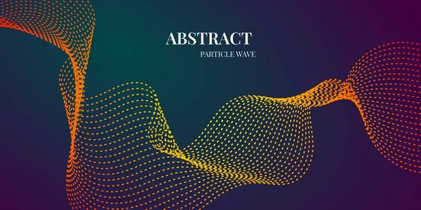 kırmızı ve sarı gradyan renklere sahip dinamik dalga parçacık soyut arkaplanı. Vektör illüstrasyonu