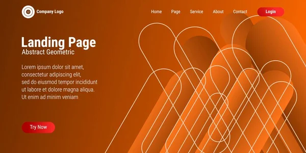 Abstrakter Geometrischer Formhintergrund Oranger Abstufung Perfekt Geeignet Für Landing Pages — Stockvektor