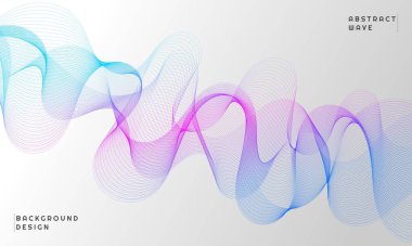 Mavi ve mor gradyan renk dalgası elementleriyle soyut arkaplan. Vektör illüstrasyonu