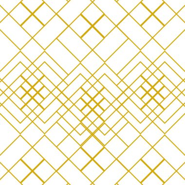 Çizgileri olan soyut geometrik şekiller. Kusursuz vektör arkaplanı. Beyaz ve altın desenli. Basit grafik tasarımı