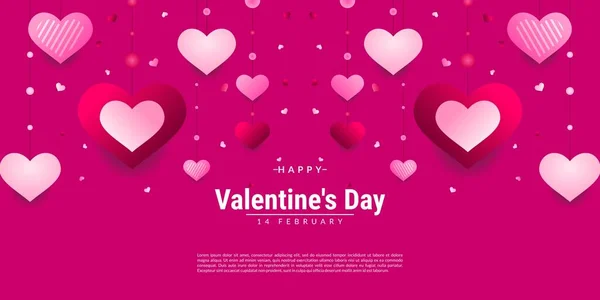 Valentijnsdag Achtergrond Concept Met Hartvorm Het Geschikt Voor Banners Posters — Stockvector
