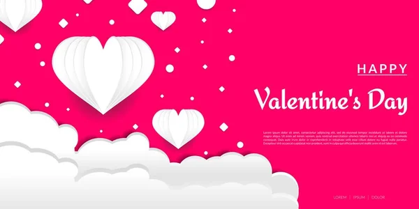 Boldog Valentin Napot Horizontális Nyaralás Háttér Szív Alakú Alkalmas Plakátok — Stock Vector