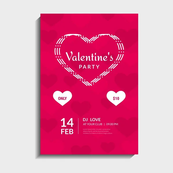 Вечірка Честь Дня Святого Валентина Гарне Тло Формою Серця Він — стоковий вектор