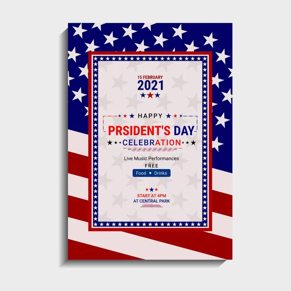 Modèle Fête Des Présidents Des États Unis Convient Aux Affiches — Image vectorielle