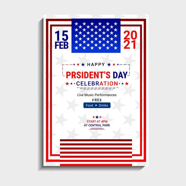 Modèle Fête Des Présidents Des États Unis Convient Aux Affiches — Image vectorielle