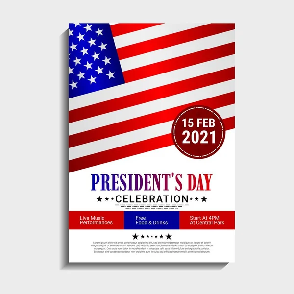 Modèle Fête Des Présidents Des États Unis Convient Aux Affiches — Image vectorielle