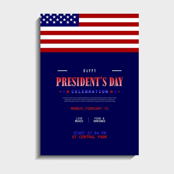 Modèle Fête Des Présidents Des États Unis Convient Aux Affiches — Image vectorielle